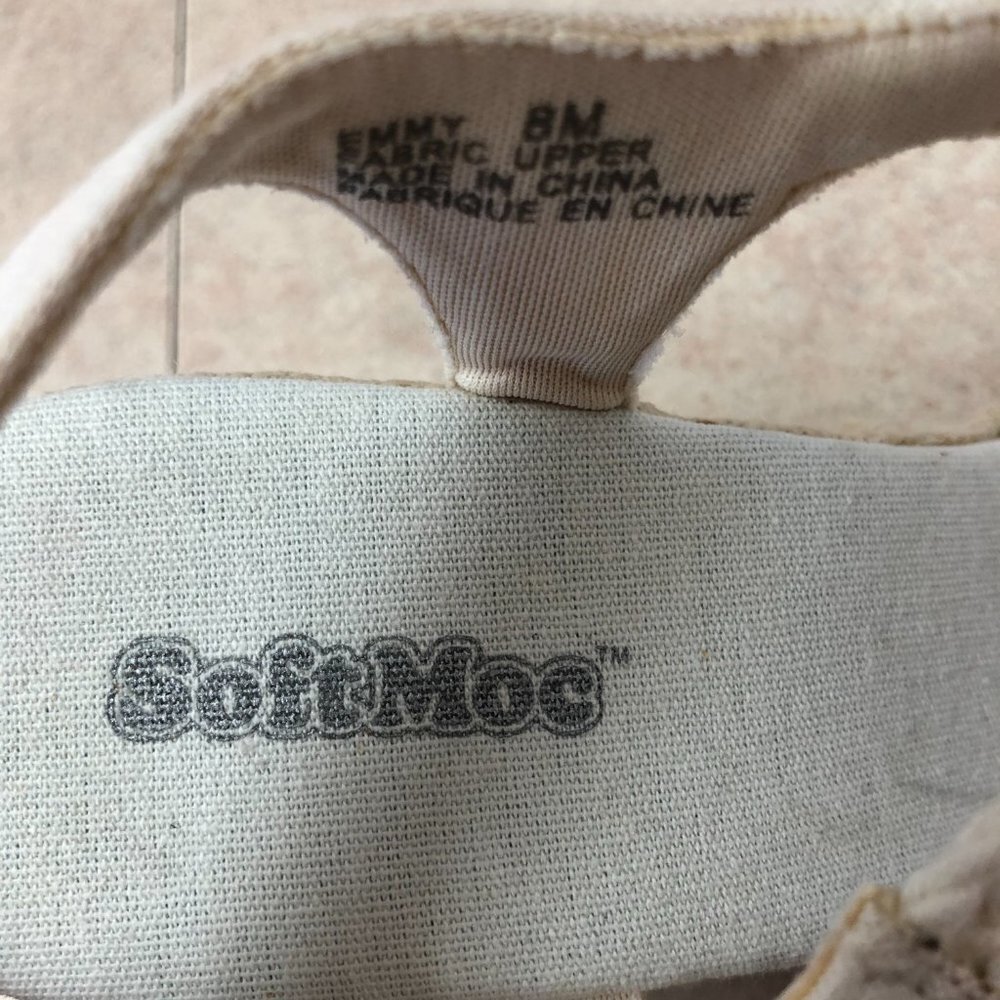 NWOB SoftMoc Emmy White Crochet Espadrilles Wedge Sandals Size 8 - Picture 9 of 13
